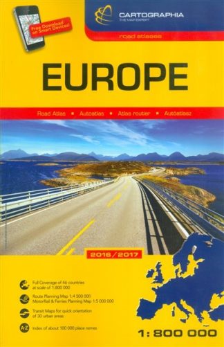 Atlasz - Európa atlasz 1:800 000 2016/2017