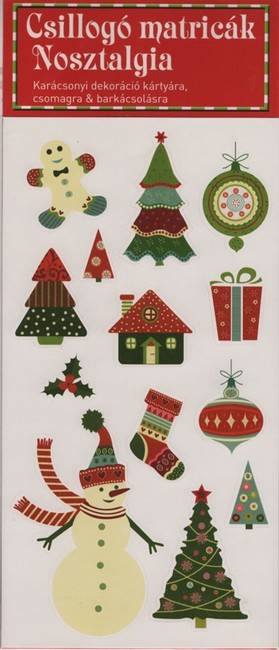 Matrica - Csillogó matricák - Nosztalgia - Karácsonyi dekoráció kártyára, csomagra & barkácsolásra