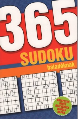Rejtvénykönyv - 365 Sudoku haladóknak - Közepesen nehéz rejtvények minden napra (kék)