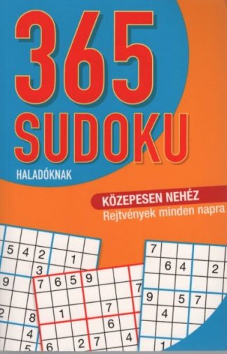 Rejtvénykönyv - 365 Sudoku haladóknak - Közepesen nehéz rejtvények minden napra (narancs)