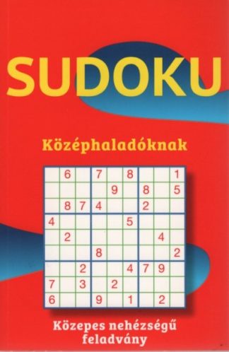 Rejtvénykönyv - Sudoku középhaladóknak - Közepes nehézségű feladvány (piros)