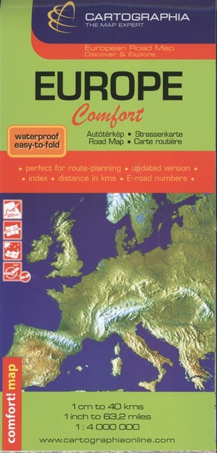 Térkép - Európa comfort autótérkép (1:400 000) laminált /European Road Map