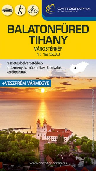 Térkép - Balatonfüred, Tihany várostérkép + Veszprém vármegye (új kiadás)